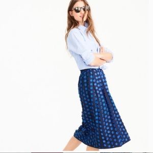 J.Crew Navy Blue Polka Dot Midi Skirt w/ Pockets Size 0 / XS